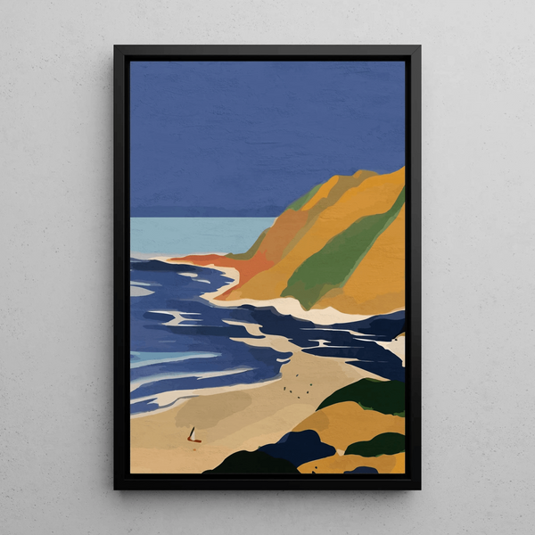 Colorful Painting – Summer Coast Vintage | Marine Landscape Poster Retro Style