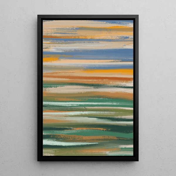 Colorful Painting – Blended Horizons | Abstract Poster with Natural Colors | Contemporary Decor for Modern Living Room or Office
