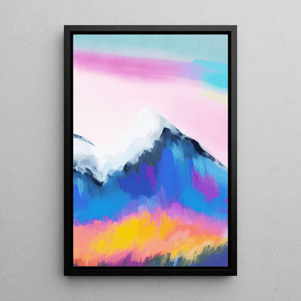 Colorful Painting – Rainbow Mountains | Poster Abstract Mountain Landscape | Modern Decor for Living Room or Office