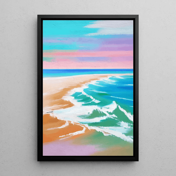 Colorful Painting – Pastel Waves | Poster Seaside Soft Tones | Soothing Decor for Living Room, Bedroom, or Vacation Home