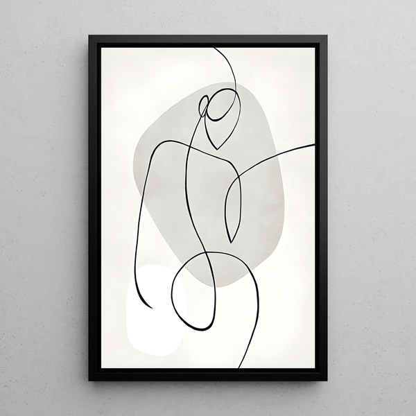 Black and White Design Painting – Feminine Essence | Minimalist Elegant Abstract Poster