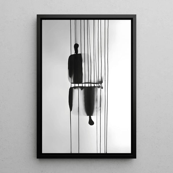 Abstract Minimalist Black and White Reflection Poster | Elegant and introspective contemporary poster