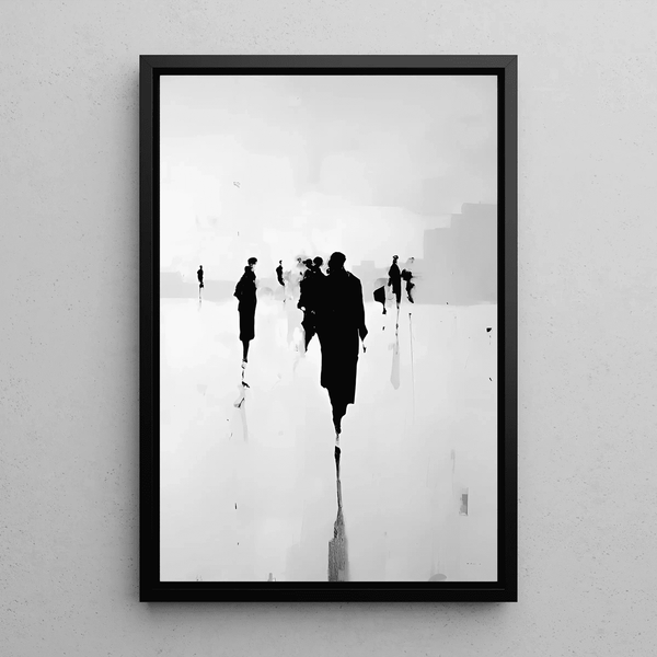 Modern Urban Silhouettes – Minimalist Black and White Poster | Clean Poster for Contemporary Interior