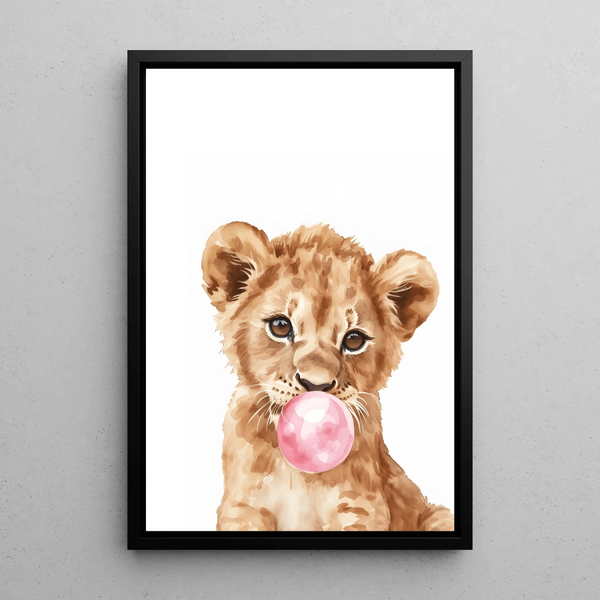 Painting Lionceau Bubble Gum