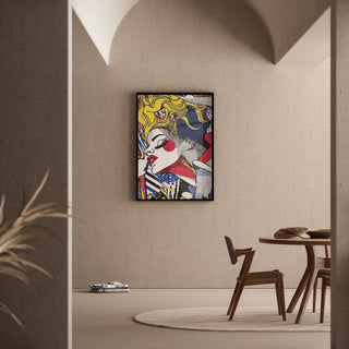 Tableau Pop Art – Beauté en Mouvement | Affiche Glamour Style Lichtenstein | Poster Coloré Rétro et Émotionnel pour Déco Contemporaine