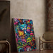 Pop Art Painting – Jungle Feline | Colorful Poster of Playful Cats