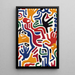Pop Art Painting – Movement of Hands | Colorful Abstract Poster with Stylized Hands