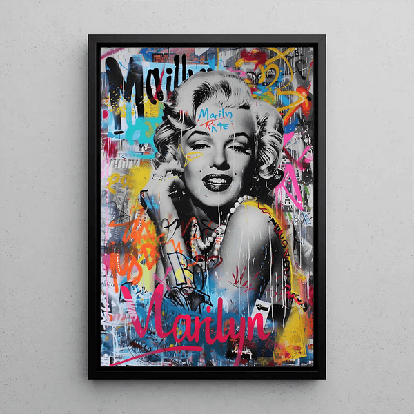 Street Art Painting – Marilyn Monroe Iconic | Pop Art Graffiti Colorful Poster | Modern Urban Poster of Famous Star