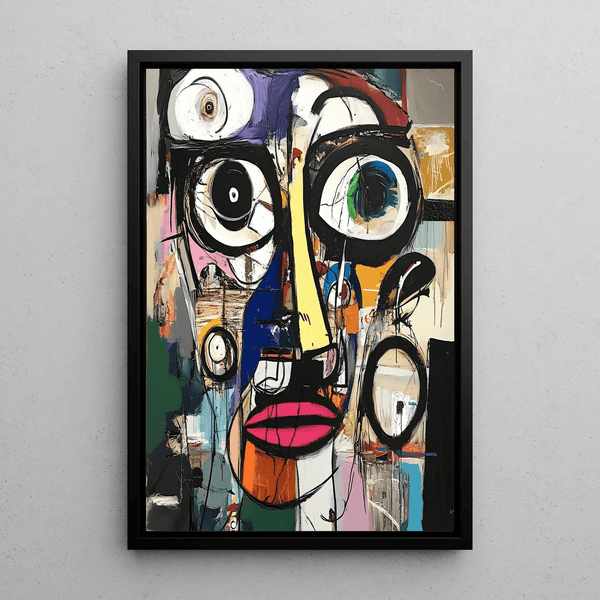 Street Art Painting – Fractured Face | Abstract Urban Poster in Multiple Colors | Expressive Modern Contemporary Art Poster