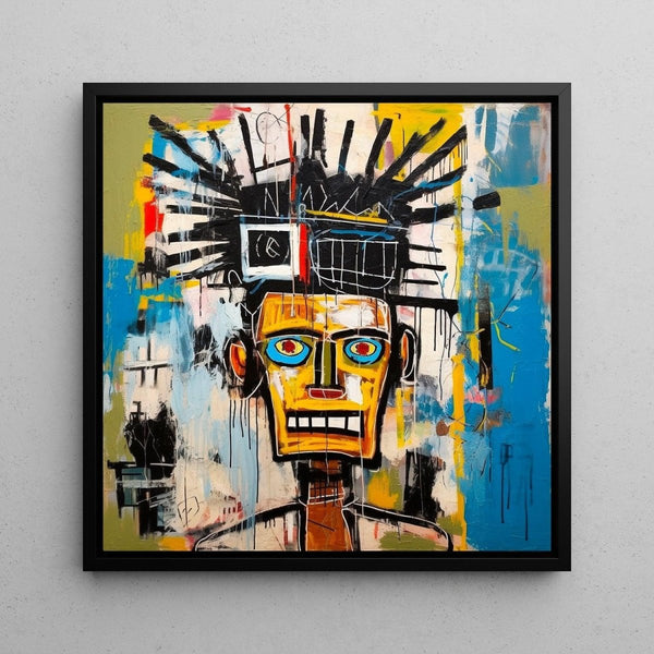 Street Art Painting – Mechanical Face of the Street | Pop Art Style Wall Poster Basquiat