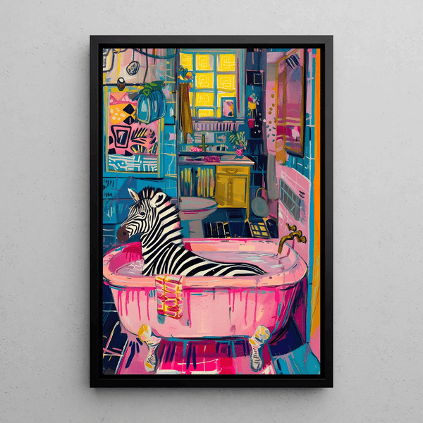 Animal painting - Zebra in the Bathtub