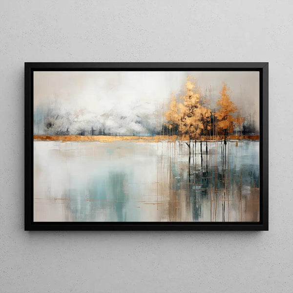Abstract Art Painting – Whisper of the Elements | Contemporary Wall Painting with Soft Tones and Gold Details | Elegant Decor for Living Room or Entrance
