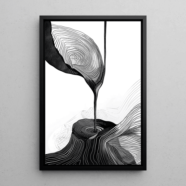 Decorative design poster – Organic Fusion | Elegant Black and White Abstract Poster