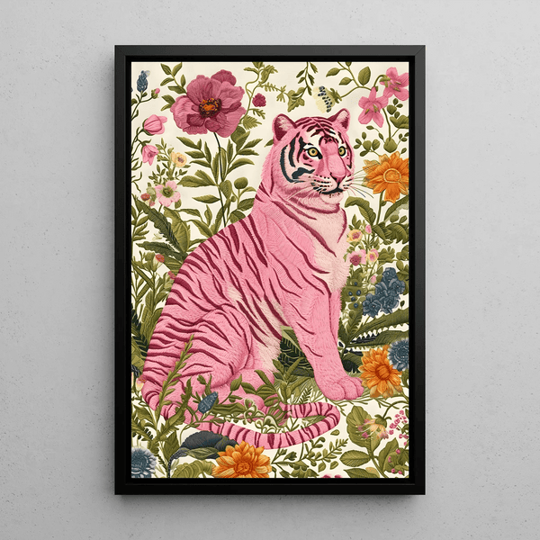 Painting tiger - Pink Floral Tiger