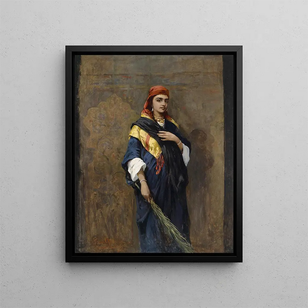 Portrait of an Oriental Woman - Tadeusz Ajdukiewicz — framed artwork on a wall