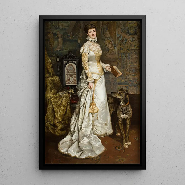 Portrait Painting of Helena Modrzejewska - Tadeusz Ajdukiewicz — framed artwork on a wall
