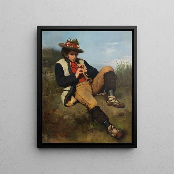 The Young Shepherd - Tadeusz Ajdukiewicz — framed artwork on a wall