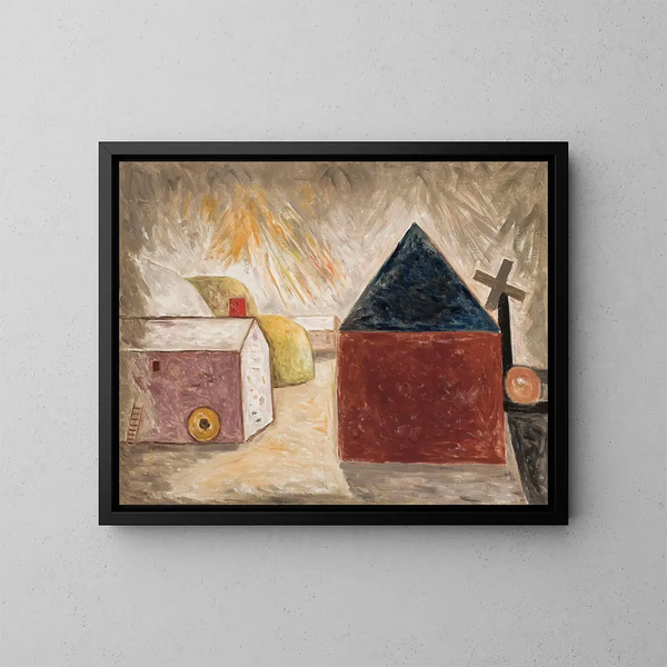 Sunny Garden Painting - Tadeusz Makowski — framed artwork on a wall