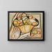 Basket with Apples - Tadeusz Makowski — framed artwork on a wall