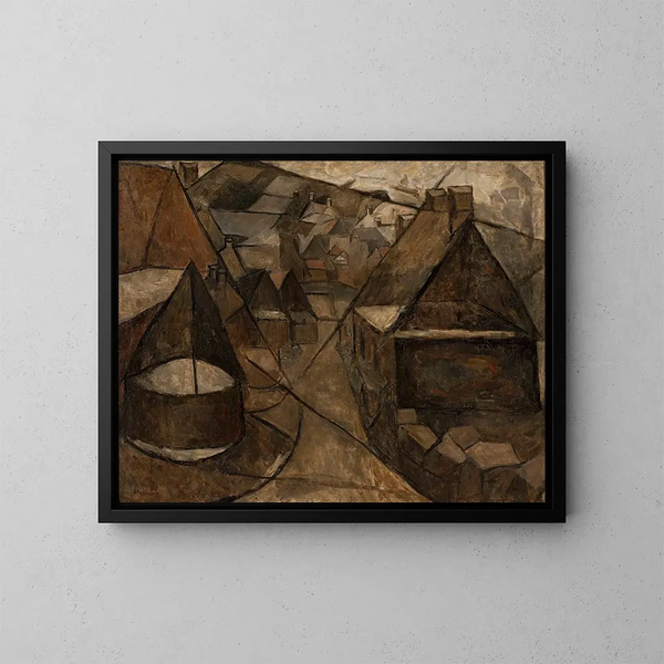 Breton landscape with a well - Tadeusz Makowski — framed artwork on a wall