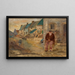 Breton landscape with an old fisherman - Tadeusz Makowski — framed artwork on a wall