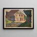 House in brick with an annex - Tadeusz Makowski — framed artwork on a wall