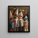 Carnival of Children with a Flag - Tadeusz Makowski — framed artwork on a wall