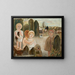Children in a village courtyard - Tadeusz Makowski — framed artwork on a wall
