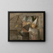 Children in front of a cage with a canary - Tadeusz Makowski — framed artwork on a wall