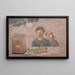 Children in front of a cage with small birds - Tadeusz Makowski — framed artwork on a wall
