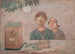 Children in front of a cage with small birds - Tadeusz Makowski — artwork view