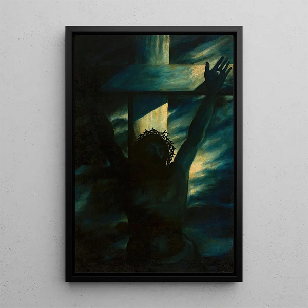 Christ en croix - Tadeusz Makowski — framed artwork on a wall
