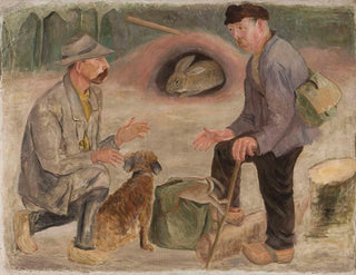 Conversation avec un chasseur - Tadeusz Makowski — artwork view