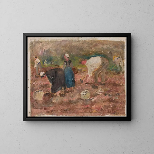 La récolte des pommes de terre - Tadeusz Makowski — framed artwork on a wall