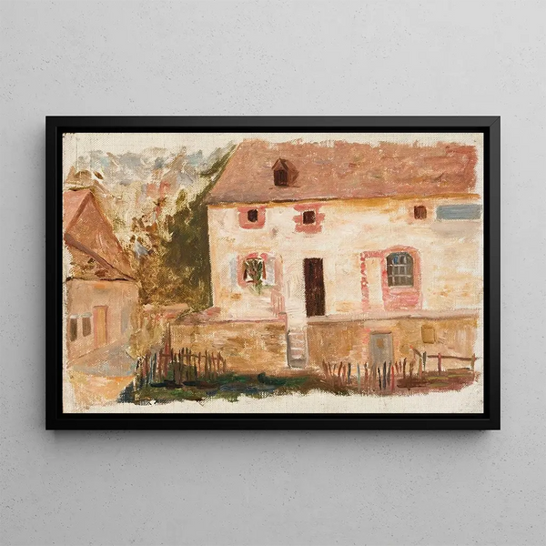 Houses with Pickets - Tadeusz Makowski — framed artwork on a wall