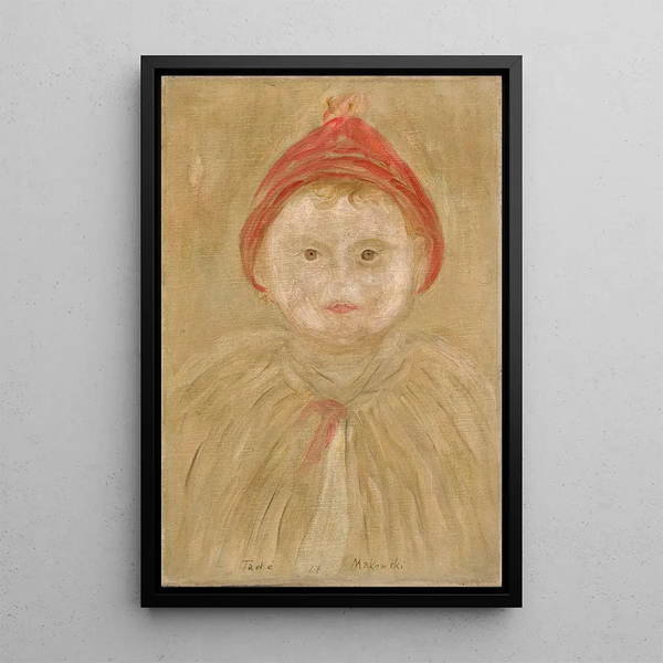 Child in Cape - Tadeusz Makowski — framed artwork on a wall