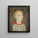 Girl with Flower Garlands - Tadeusz Makowski — framed artwork on a wall