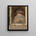 Girl with an Apple at the Window - Tadeusz Makowski — framed artwork on a wall