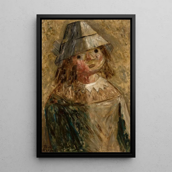 Petite fille au chapeau - Tadeusz Makowski — framed artwork on a wall