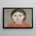 Little girl in orange dress - Tadeusz Makowski — framed artwork on a wall