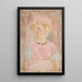 Little girl in pink dress and bonnet - Tadeusz Makowski — framed artwork on a wall