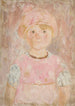 Little girl in pink dress and bonnet - Tadeusz Makowski — artwork view