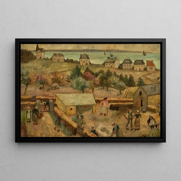 Ferme à Keranquernat - Tadeusz Makowski — framed artwork on a wall