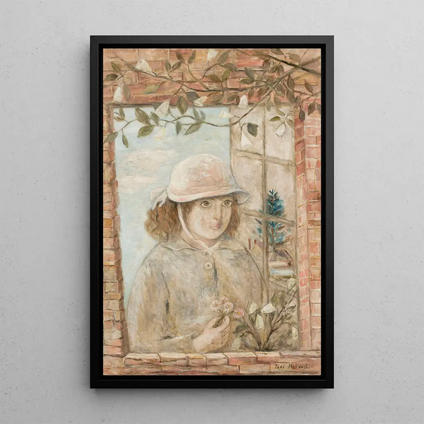 Flower Window - Tadeusz Makowski — framed artwork on a wall