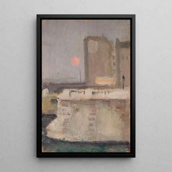 Fragment de ville dans le brouillard - Tadeusz Makowski — framed artwork on a wall