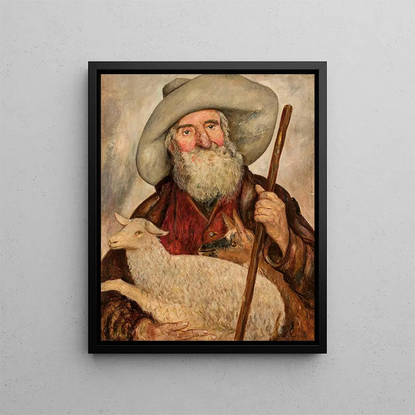 Good Shepherd - Tadeusz Makowski — framed artwork on a wall
