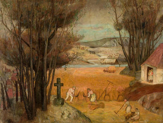 Harvest in a field - Tadeusz Makowski — artwork view
