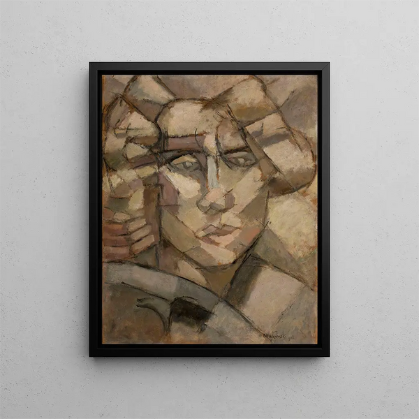 Head - Tadeusz Makowski — framed artwork on a wall
