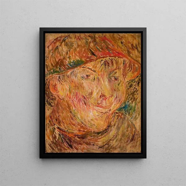 Tête d'un garçon avec un chapeau - Tadeusz Makowski — framed artwork on a wall