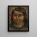 Head of a Little Girl in a Blue Dress - Tadeusz Makowski — framed artwork on a wall